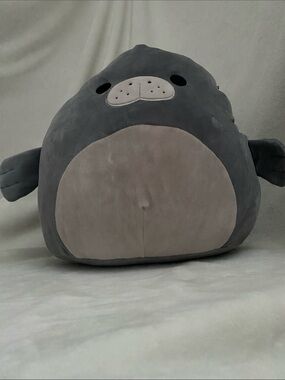Squishmallows Gray Seal Plush Accent Pillow